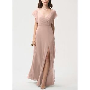 Jenny Yoo Alanna Open Back Chiffon Gown